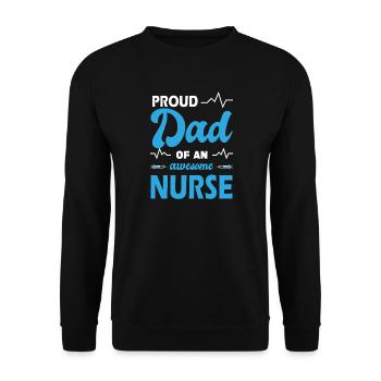 Drôle d’infirmière Cadeaux Tenues d’allaitement - Sweat-shirt Unisexe - noir - Devant - Alina (178cm) & Michal (187cm)