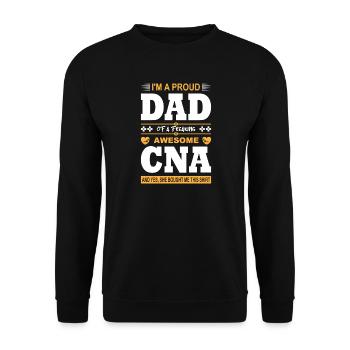 Drôle d’infirmière Cadeaux Tenues d’allaitement - Sweat-shirt Unisexe - noir - Devant - Alina (178cm) & Michal (187cm)