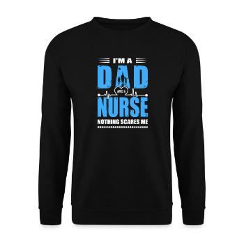 I'm A Dad And A Nurse Nothing Scares Me - Unisex Sweatshirt - black - Front - Alina (178cm) & Michal (187cm)