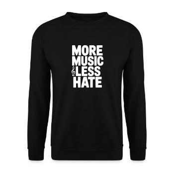 More Music Less Hate - Unisex Sweatshirt - black - Front - Alina (178cm) & Michal (187cm)
