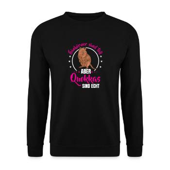Quokka is a real short-tailed kangaroo - Unisex Sweatshirt - black - Front - Alina (178cm) & Michal (187cm)