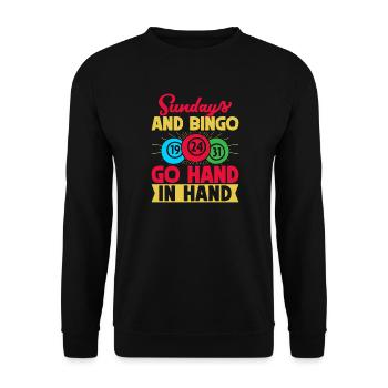 Jeu de bingo Les dimanches et le bingo vont de pair Bingo - Sweat-shirt Unisexe - noir - Devant - Alina (178cm) & Michal (187cm)