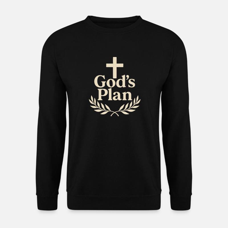 God's Plan Cross Logo - Unisex Sweatshirt - black