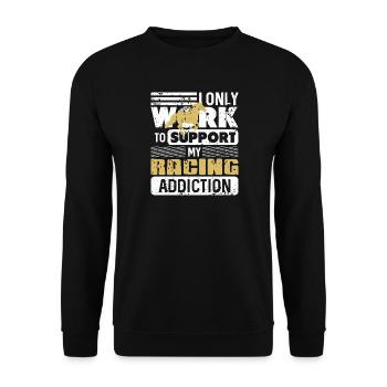Working Just to Fund My Horse Racing Obsession - Unisex Sweatshirt - black - Front - Alina (178cm) & Michal (187cm)
