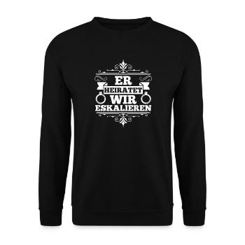 JGA Team Bräutigam Junggesellenabschied - Unisex Pullover - Schwarz - Vorne - Alina (178cm) & Michal (187cm)