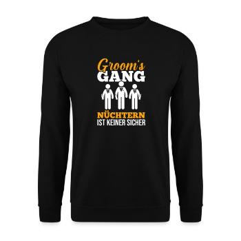 JGA Team Bräutigam Junggesellenabschied - Unisex Pullover - Schwarz - Vorne - Alina (178cm) & Michal (187cm)