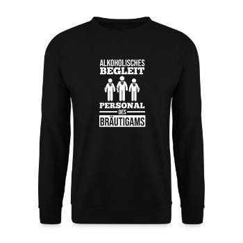 JGA Team Bräutigam Junggesellenabschied - Unisex Pullover - Schwarz - Vorne - Alina (178cm) & Michal (187cm)