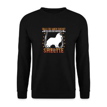 Samojede ist allergisch Schlittenhund - Unisex Pullover - Schwarz - Vorne - Alina (178cm) & Michal (187cm)