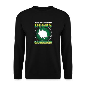 Life without a degu Common degu - Unisex Sweatshirt - black - Front - Alina (178cm) & Michal (187cm)