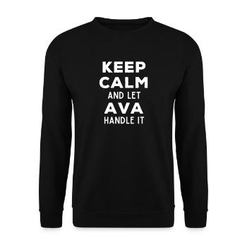 Keep Calm Let Ava Fix It Funny Saying - Unisex Sweatshirt - black - Front - Alina (178cm) & Michal (187cm)