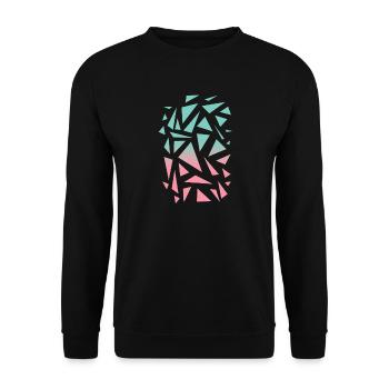 Triangle Pattern - Turquoise Pink - Unisex Sweatshirt - black - Front - Alina (178cm) & Michal (187cm)