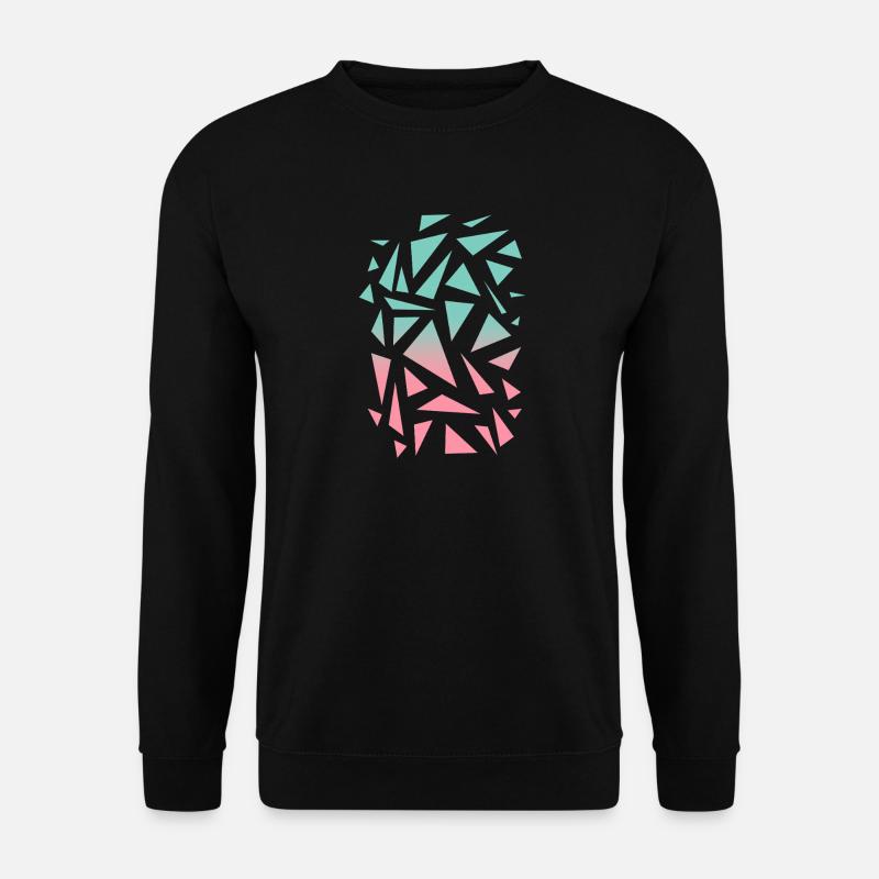 Dreieck Muster - türkis rosa - Unisex Pullover - Schwarz