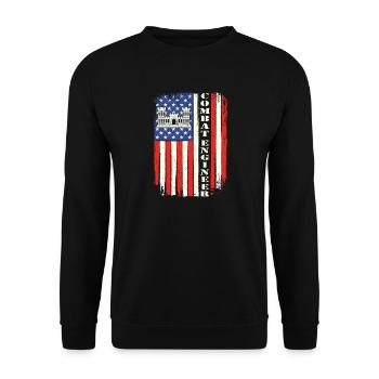 Combat Engineer Bold Patriotic Military Quote - Unisex Sweatshirt - black - Front - Alina (178cm) & Michal (187cm)