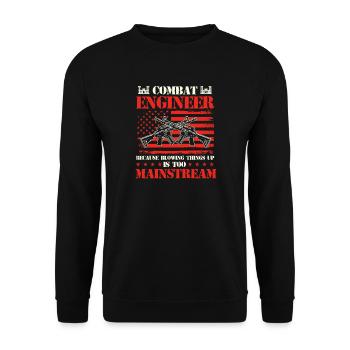 Combat Engineer Blowing Things Up Joke - Unisex Sweatshirt - black - Front - Alina (178cm) & Michal (187cm)