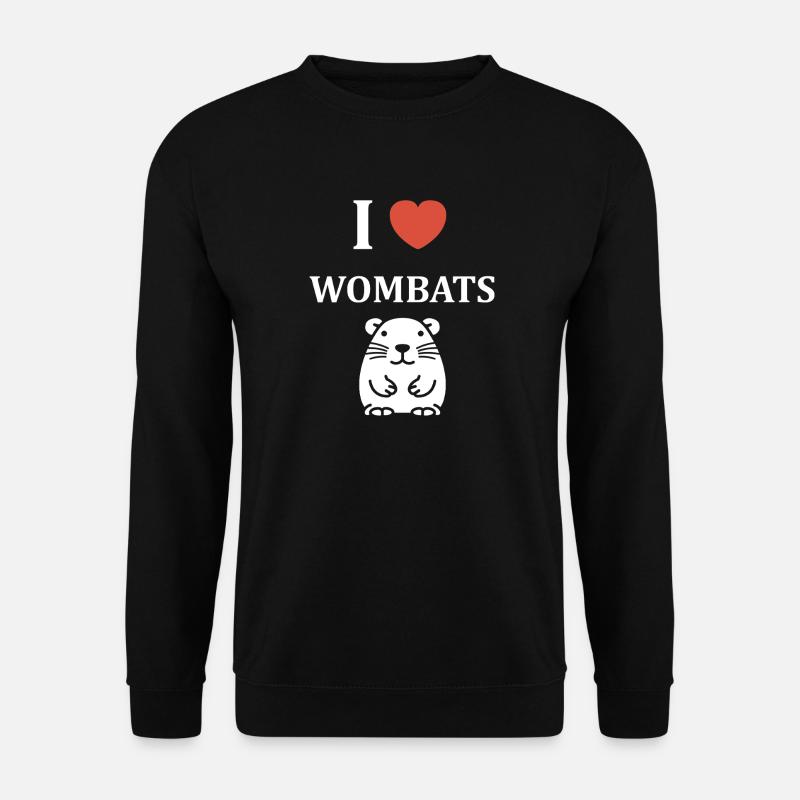 Ich liebe Wombats - Unisex Pullover - Schwarz