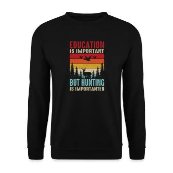 Cadeau de chasseur Chasse Examen de chasseur - Sweat-shirt Unisexe - noir - Devant - Alina (178cm) & Michal (187cm)