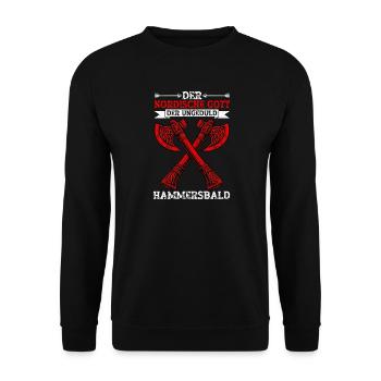 Wikinger Nordische Mythologie Götter - Unisex Pullover - Schwarz - Vorne - Alina (178cm) & Michal (187cm)