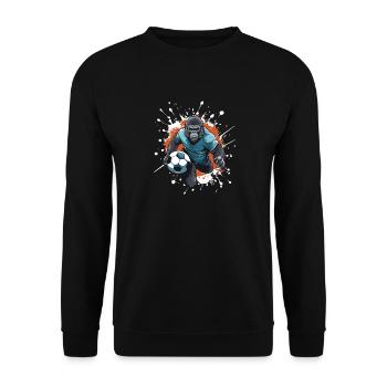 Gorilla Fussball Team - Unisex Pullover - Schwarz - Vorne - Alina (178cm) & Michal (187cm)