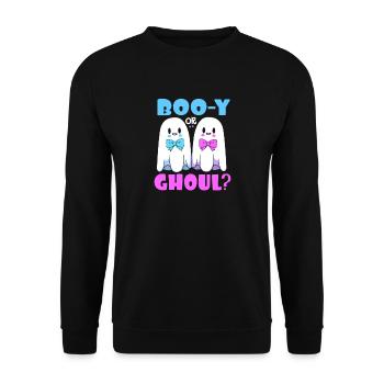 Gender Reveal Halloween Mom-to-be - Unisex Sweatshirt - black - Front - Alina (178cm) & Michal (187cm)