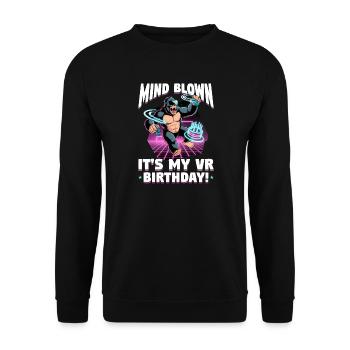 Birthday Gamer VR - Unisex Sweatshirt - black - Front - Alina (178cm) & Michal (187cm)