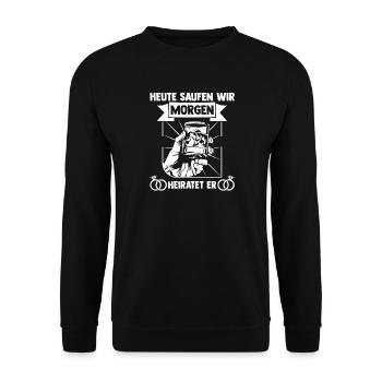 JGA Team Bräutigam Junggesellenabschied - Unisex Pullover - Schwarz - Vorne - Alina (178cm) & Michal (187cm)