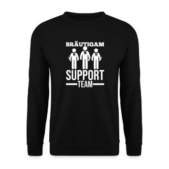 JGA Team Bräutigam Junggesellenabschied - Unisex Pullover - Schwarz - Vorne - Alina (178cm) & Michal (187cm)