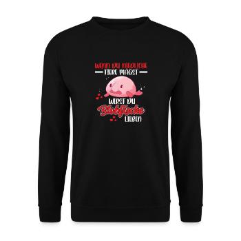 Blobfish is cute Funny Blobfish - Unisex Sweatshirt - black - Front - Alina (178cm) & Michal (187cm)