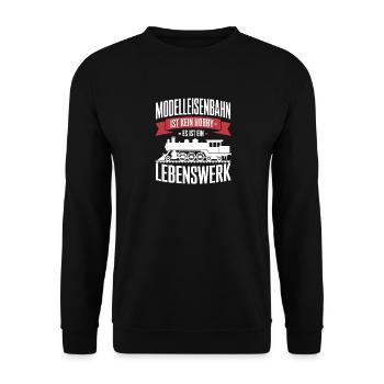 Model Railway Lifetime Achievement Banner - Unisex Sweatshirt - black - Front - Alina (178cm) & Michal (187cm)