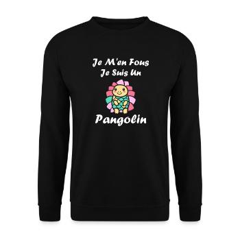 Buntes Schuppentier ist mir egal - Unisex Pullover - Schwarz - Vorne - Alina (178cm) & Michal (187cm)