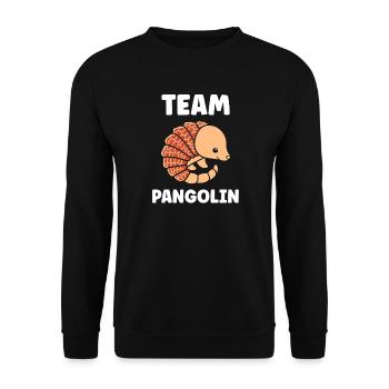 Team Pangolin Illustration Vintage - Sweat-shirt Unisexe - noir - Devant - Alina (178cm) & Michal (187cm)