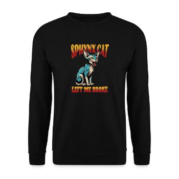Sphynx Katze lustig - Unisex Pullover - Schwarz - Vorne - Alina (178cm) & Michal (187cm)