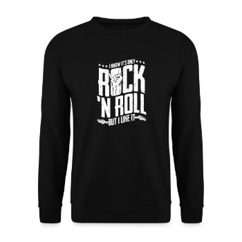 I Know It's Only Rock 'n Roll But I Like It Band - Unisex Pullover - Schwarz - Vorne - Alina (178cm) & Michal (187cm)
