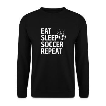 Eat Sleep Soccer Repeat - Unisex Sweatshirt - black - Front - Alina (178cm) & Michal (187cm)