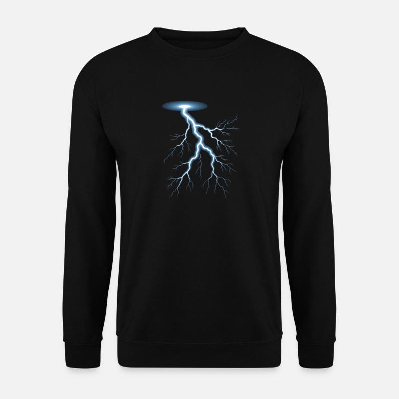 Blitz Blitzschlag Gewitter Strom Sturm - Unisex Pullover - Schwarz