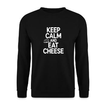 Keep Calm and Eat Cheese - Unisex Sweatshirt - black - Front - Alina (178cm) & Michal (187cm)