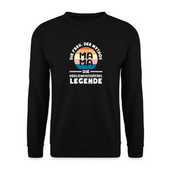 Retro Crossword Puzzle Mom Woman Legend Humor - Unisex Sweatshirt - black - Front - Alina (178cm) & Michal (187cm)