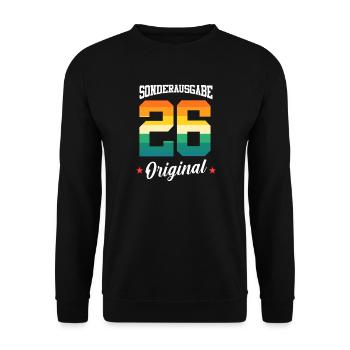 26 Geburtstag - Unisex Pullover - Schwarz - Vorne - Alina (178cm) & Michal (187cm)