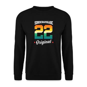 22 Geburtstag - Unisex Pullover - Schwarz - Vorne - Alina (178cm) & Michal (187cm)