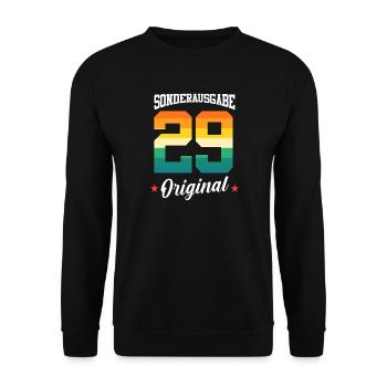29 Geburtstag - Unisex Pullover - Schwarz - Vorne - Alina (178cm) & Michal (187cm)