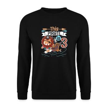 3ème anniversaire Pirate - Sweat-shirt Unisexe - noir - Devant - Alina (178cm) & Michal (187cm)