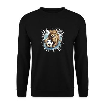 Gepard Fussball Team - Unisex Pullover - Schwarz - Vorne - Alina (178cm) & Michal (187cm)