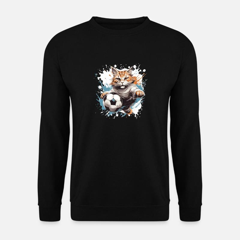 Katze Fussball Team - Unisex Pullover - Schwarz