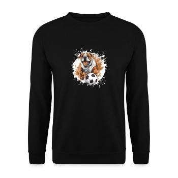 Bulldog Hund Fussball Team - Unisex Pullover - Schwarz - Vorne - Alina (178cm) & Michal (187cm)