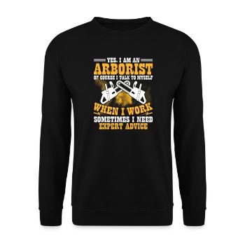 Funny Woodworker Woodworker Gift - Unisex Sweatshirt - black - Front - Alina (178cm) & Michal (187cm)