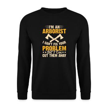 Funny Woodworker Woodworker Gift - Unisex Sweatshirt - black - Front - Alina (178cm) & Michal (187cm)