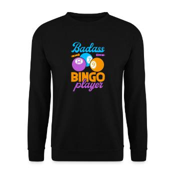 Bingo Game Badass Player Bingo - Unisex Sweatshirt - black - Front - Alina (178cm) & Michal (187cm)
