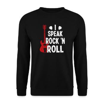 Je parle Rock 'n Roll Musique Guitare Rock Band - Sweat-shirt Unisexe - noir - Devant - Alina (178cm) & Michal (187cm)