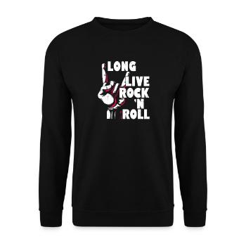 Longue vie à la musique Rock 'n Roll Guitare Rock Band - Sweat-shirt Unisexe - noir - Devant - Alina (178cm) & Michal (187cm)