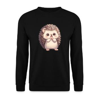 Igel - Unisex Pullover - Schwarz - Vorne - Alina (178cm) & Michal (187cm)