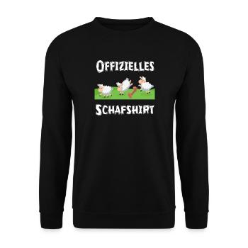 Offizielles Schafshirt Lämmer Trio - Unisex Pullover - Schwarz - Vorne - Alina (178cm) & Michal (187cm)